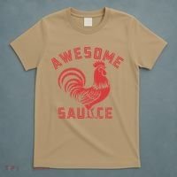 Awesome Sauce With Picture Of Rooster Funny Retro T-Shirt thumb 5
