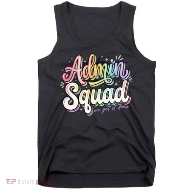 Admin Squad We Get It Done Pastel Script Tank Top