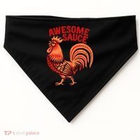 Awesome Sauce With Picture Of Rooster USA-Made Doggie Bandana thumb 0