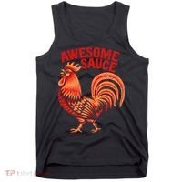 Awesome Sauce With Picture Of Rooster Tank Top thumb 0
