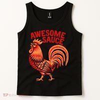Awesome Sauce With Picture Of Rooster Tank Top thumb 2