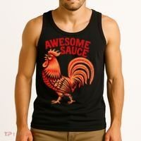 Awesome Sauce With Picture Of Rooster Tank Top thumb 3