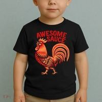 Awesome Sauce With Picture Of Rooster Toddler T-Shirt thumb 2