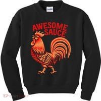 Awesome Sauce With Picture Of Rooster Kids Sweatshirt thumb 0