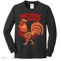 Awesome Sauce With Picture Of Rooster Kids Long Sleeve Shirt thumb 0