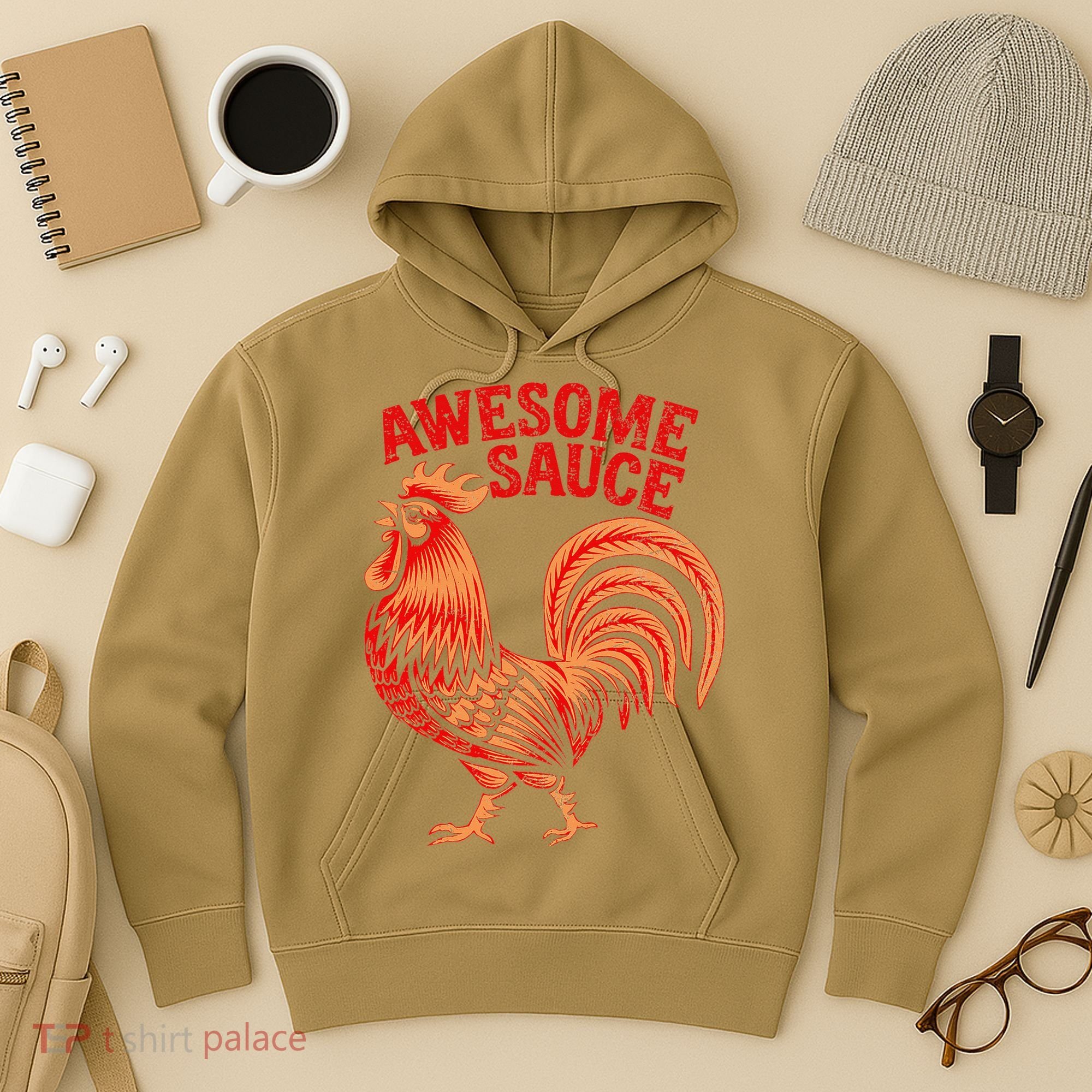 Awesome Sauce With Picture Of Rooster Hoodie
