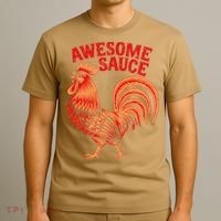Awesome Sauce With Picture Of Rooster T-Shirt thumb 3