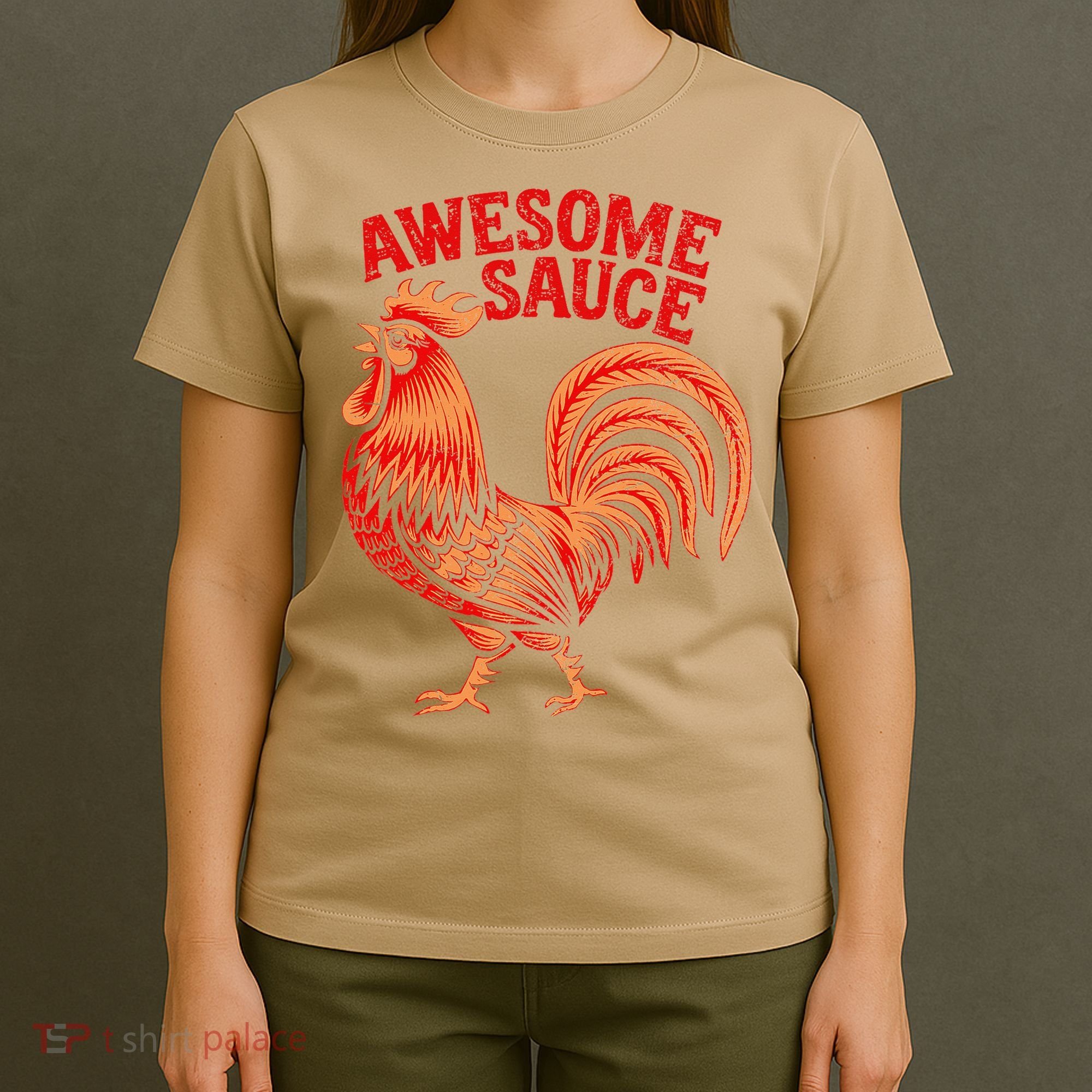 Awesome Sauce With Picture Of Rooster T-Shirt