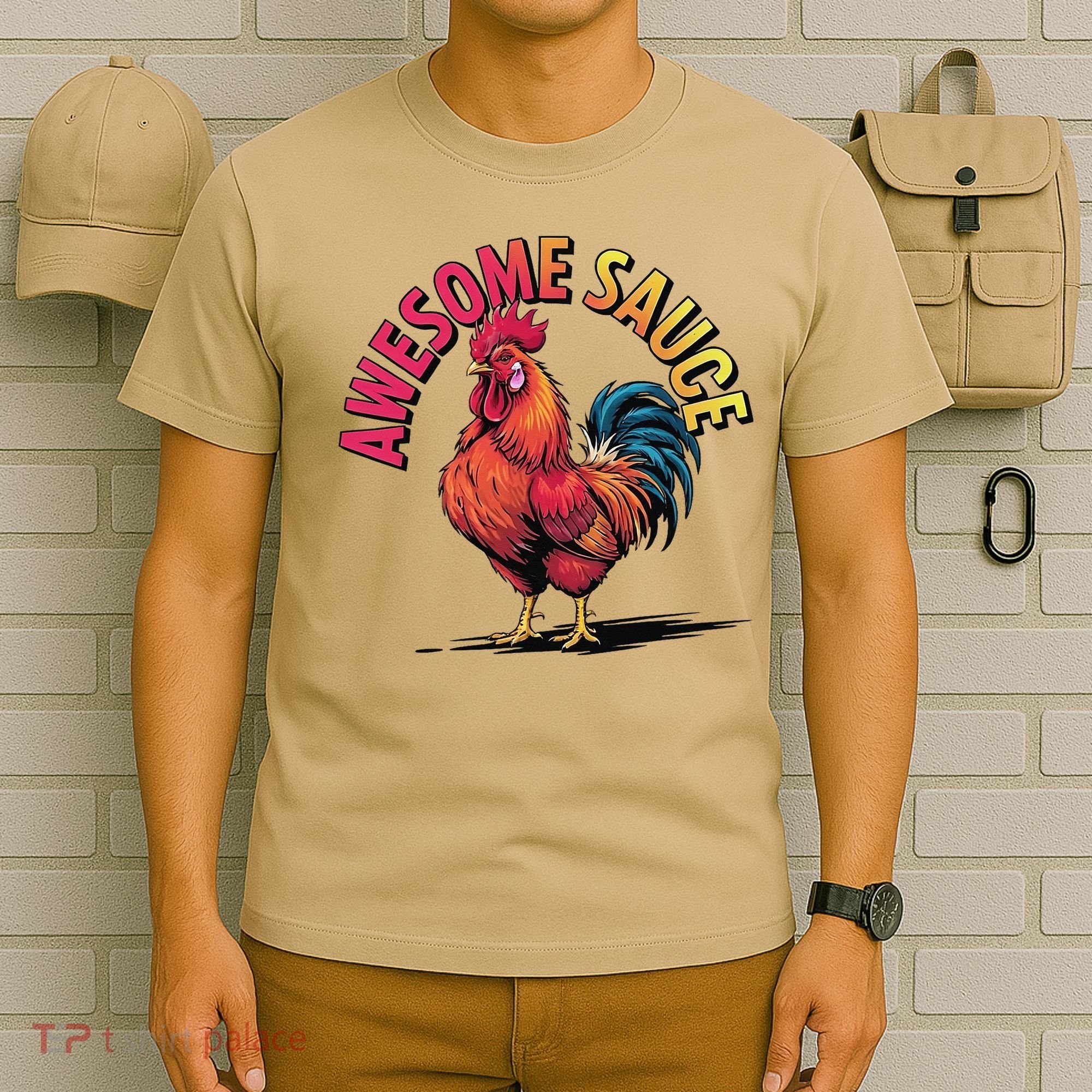 Awesome Sauce With Picture Of Rooster Vintage Funny T-Shirt