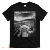 Axolotl Selfie With Alien UFO Funny Axolotl Gifts For Women T-Shirt thumb 0