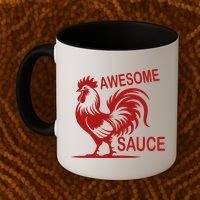 Awesome Sauce With Picture Of Rooster Coffee Mug thumb 2