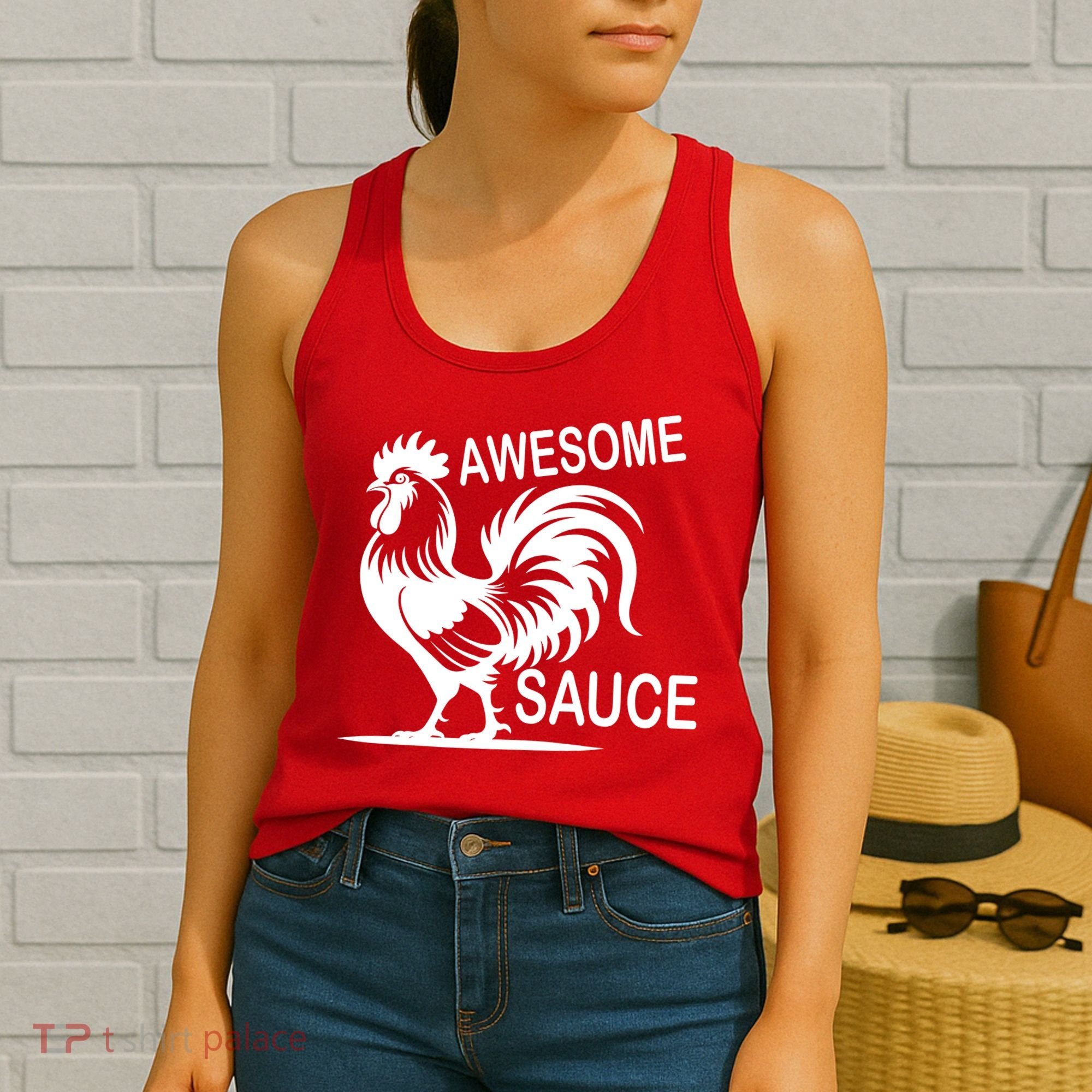 Awesome Sauce With Picture Of Rooster Women's Tank Top