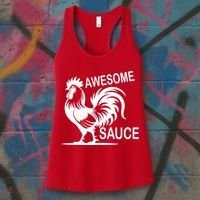 Awesome Sauce With Picture Of Rooster Women's Tank Top thumb 3