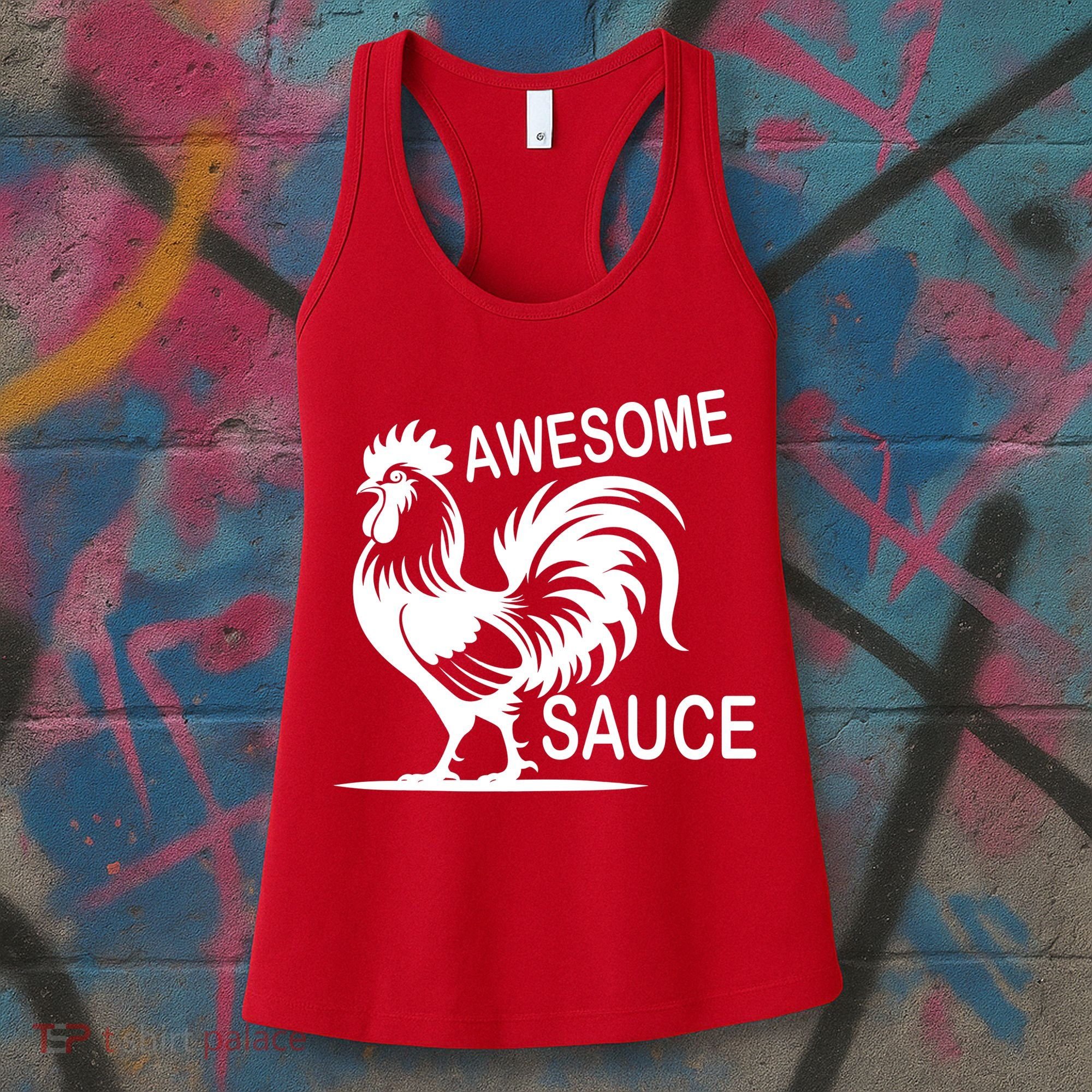 Awesome Sauce With Picture Of Rooster Women's Tank Top