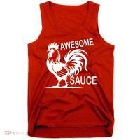 Awesome Sauce With Picture Of Rooster Tank Top thumb 0