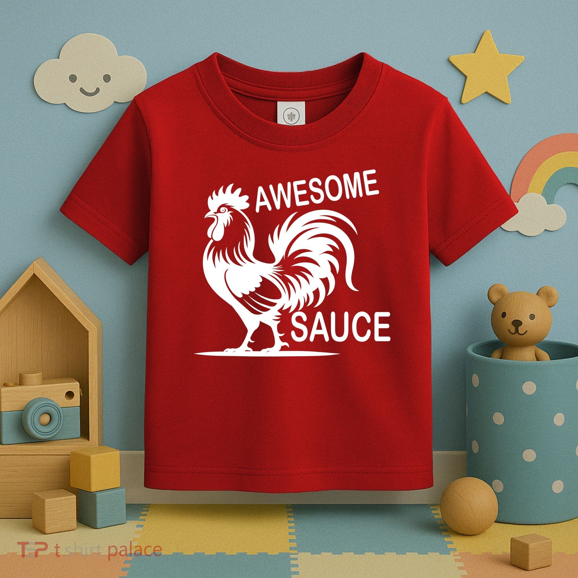 Awesome Sauce With Picture Of Rooster Toddler T-Shirt