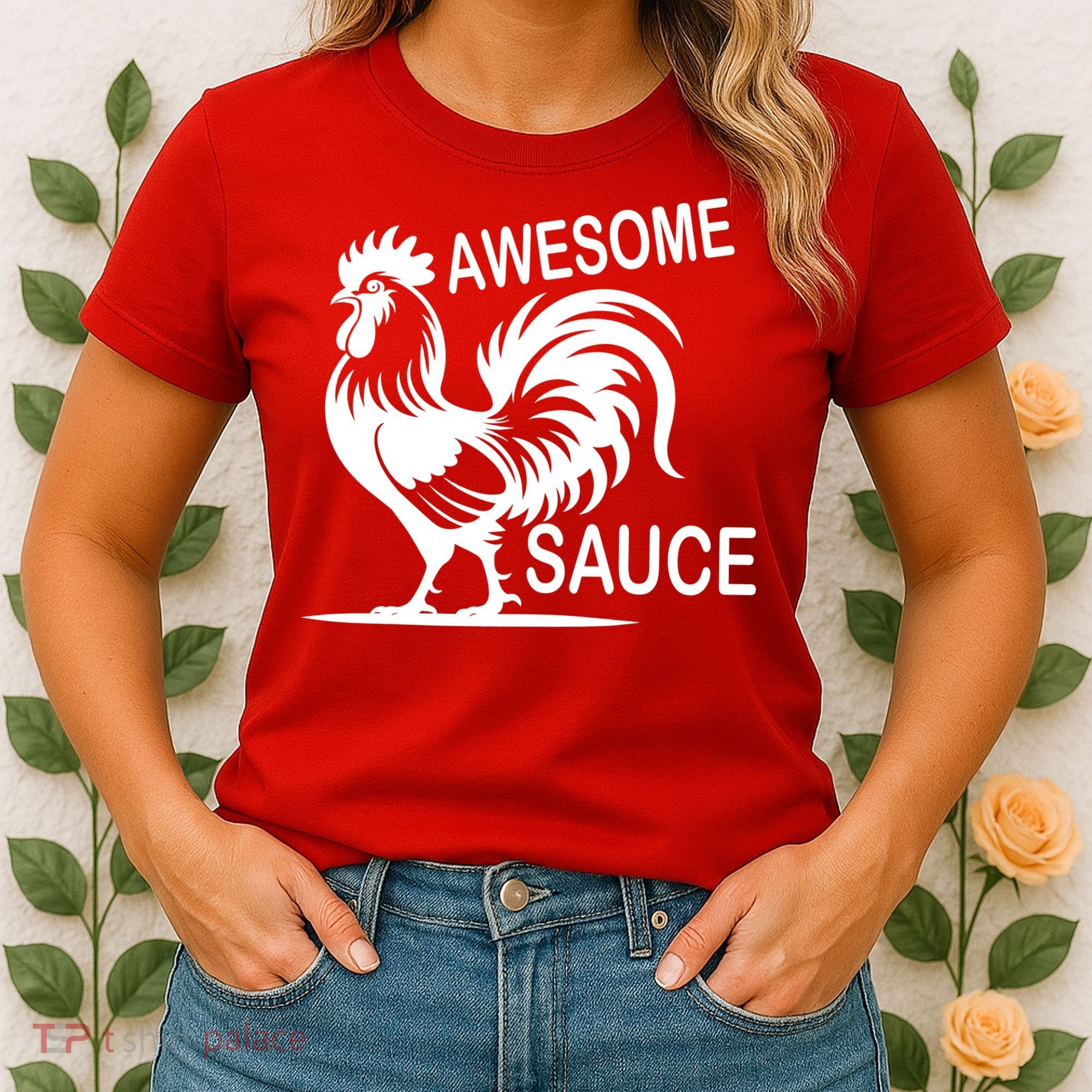 Awesome Sauce With Picture Of Rooster Women's T-Shirt