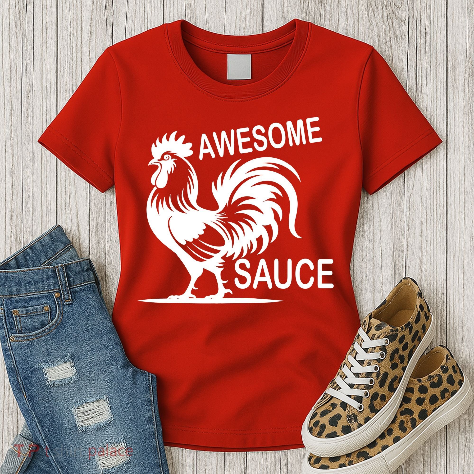 Awesome Sauce With Picture Of Rooster Women's T-Shirt