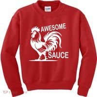 Awesome Sauce With Picture Of Rooster Kids Sweatshirt thumb 0