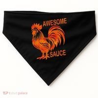 Awesome Sauce With Picture Of Rooster USA-Made Doggie Bandana thumb 0