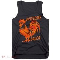 Awesome Sauce With Picture Of Rooster Tank Top thumb 0