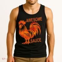 Awesome Sauce With Picture Of Rooster Tank Top thumb 3