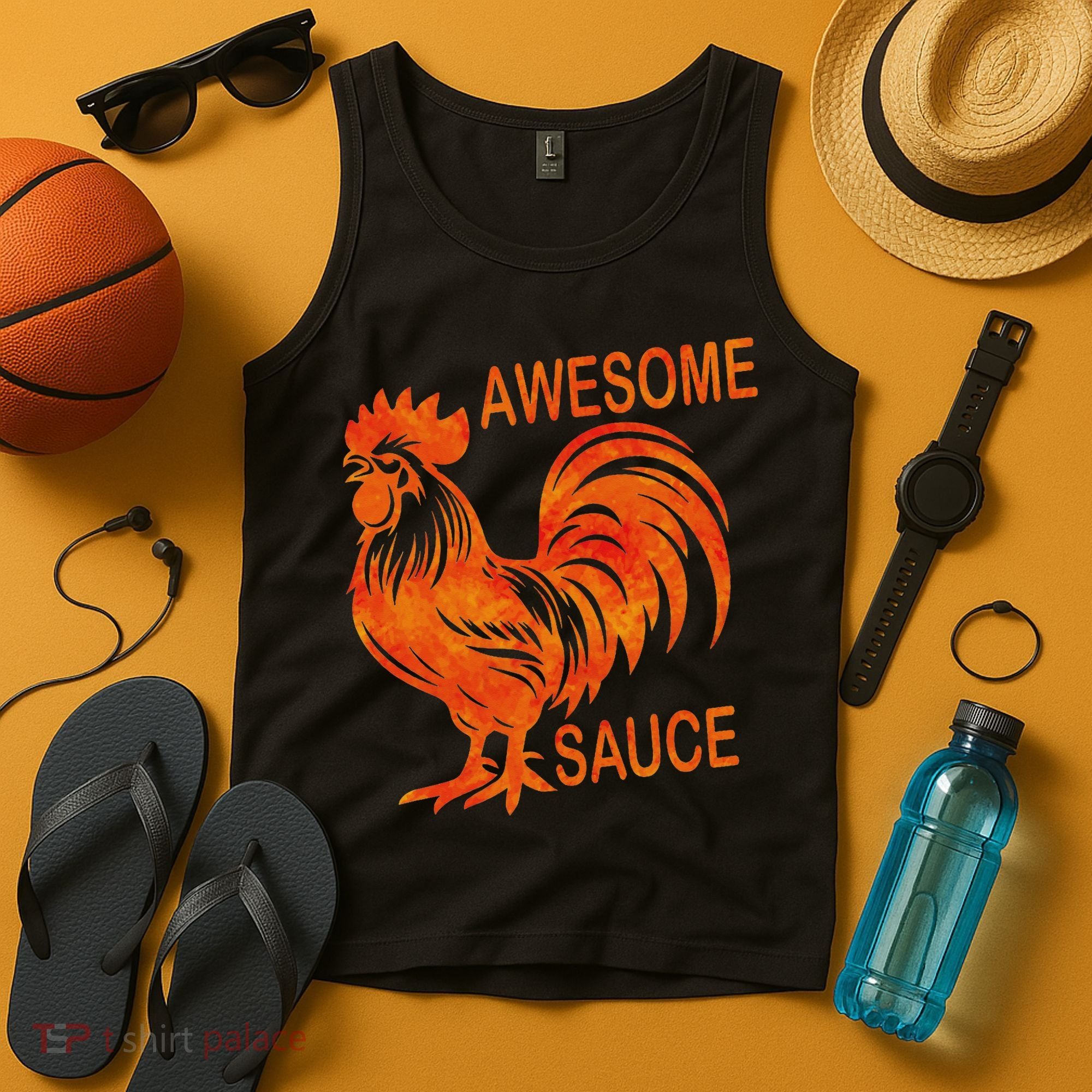 Awesome Sauce With Picture Of Rooster Tank Top