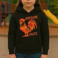 Awesome Sauce With Picture Of Rooster Kids Hoodie thumb 3