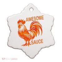 Awesome Sauce With Picture Of Rooster Ceramic Ornament thumb 0