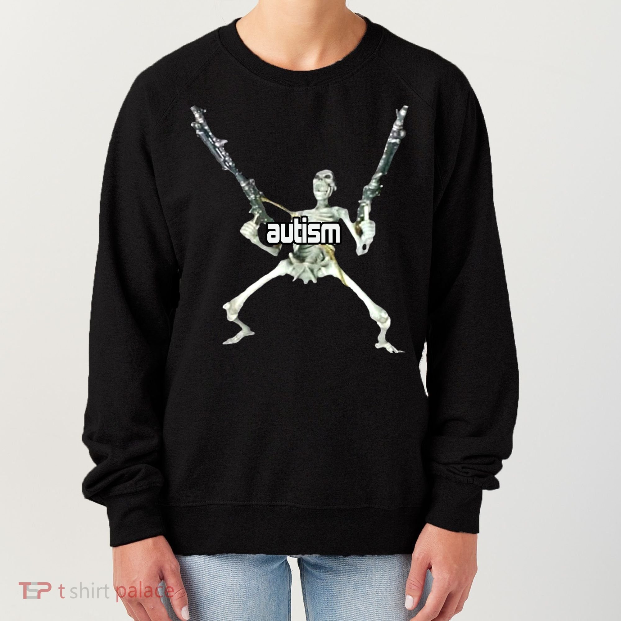 Autism Skeleton With Guns Women's Sweatshirt