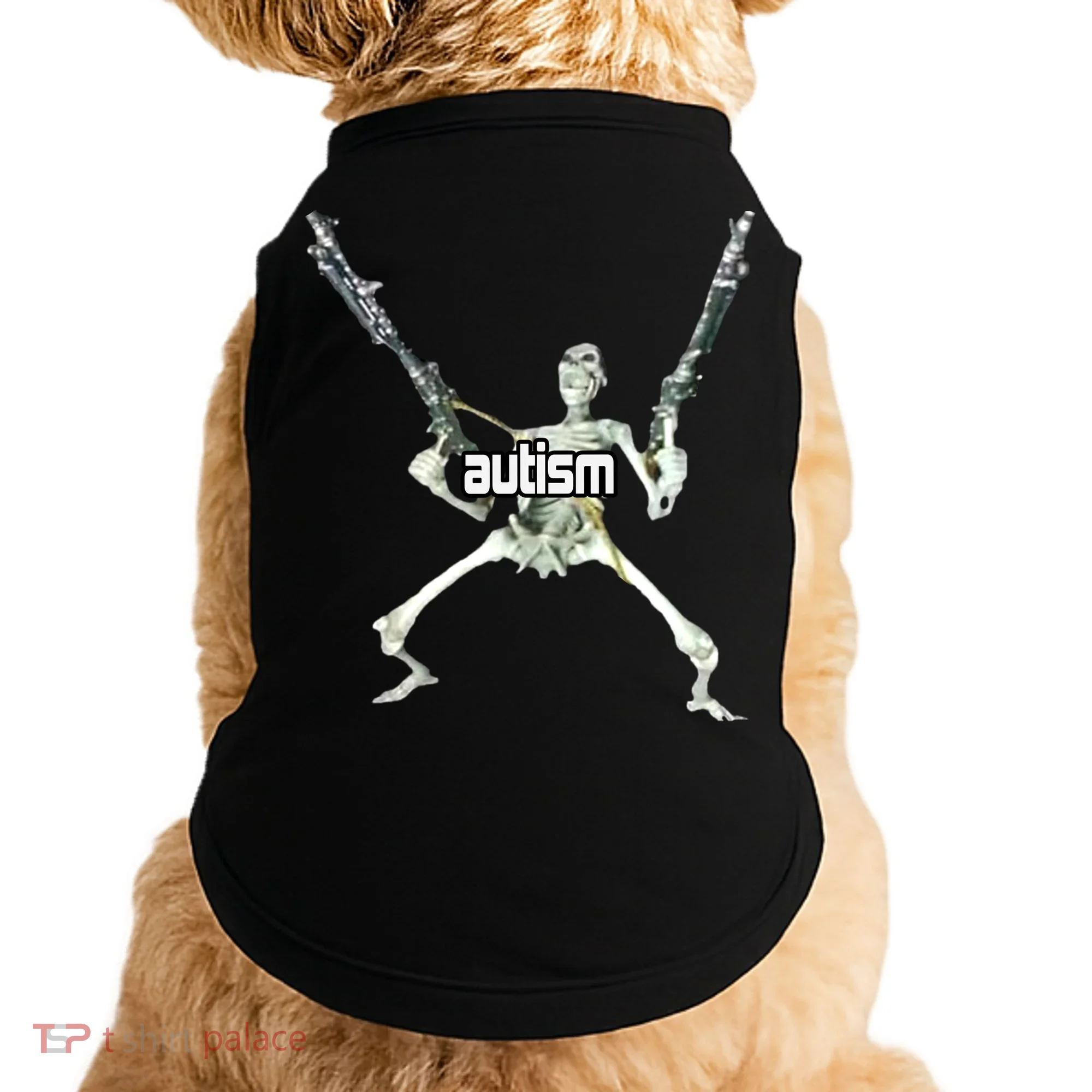 Autism Skeleton With Guns Doggie Tank