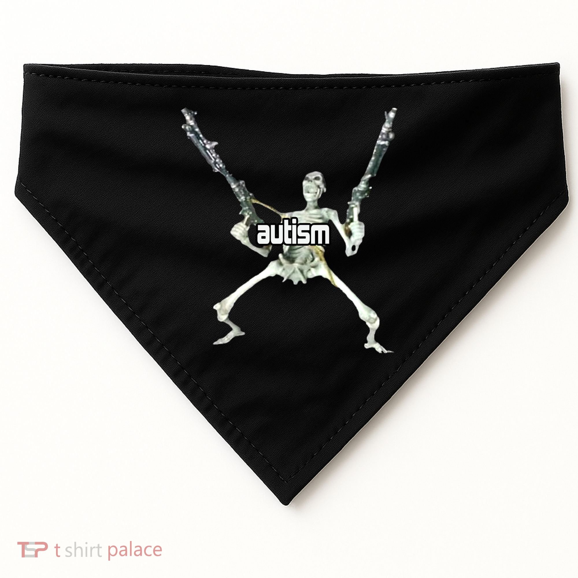Autism Skeleton With Guns USA-Made Doggie Bandana