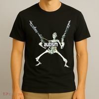 Autism Skeleton With Guns T-Shirt thumb 3