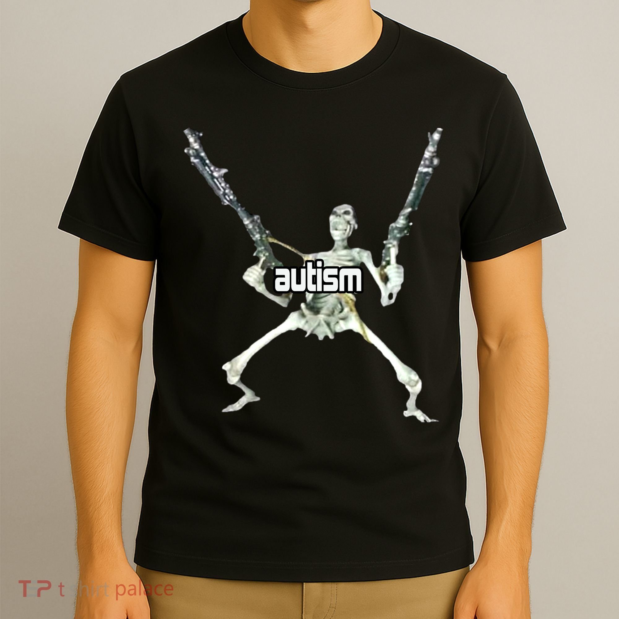 Autism Skeleton With Guns T-Shirt