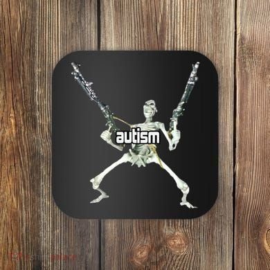 Autism Skeleton With Guns Coaster