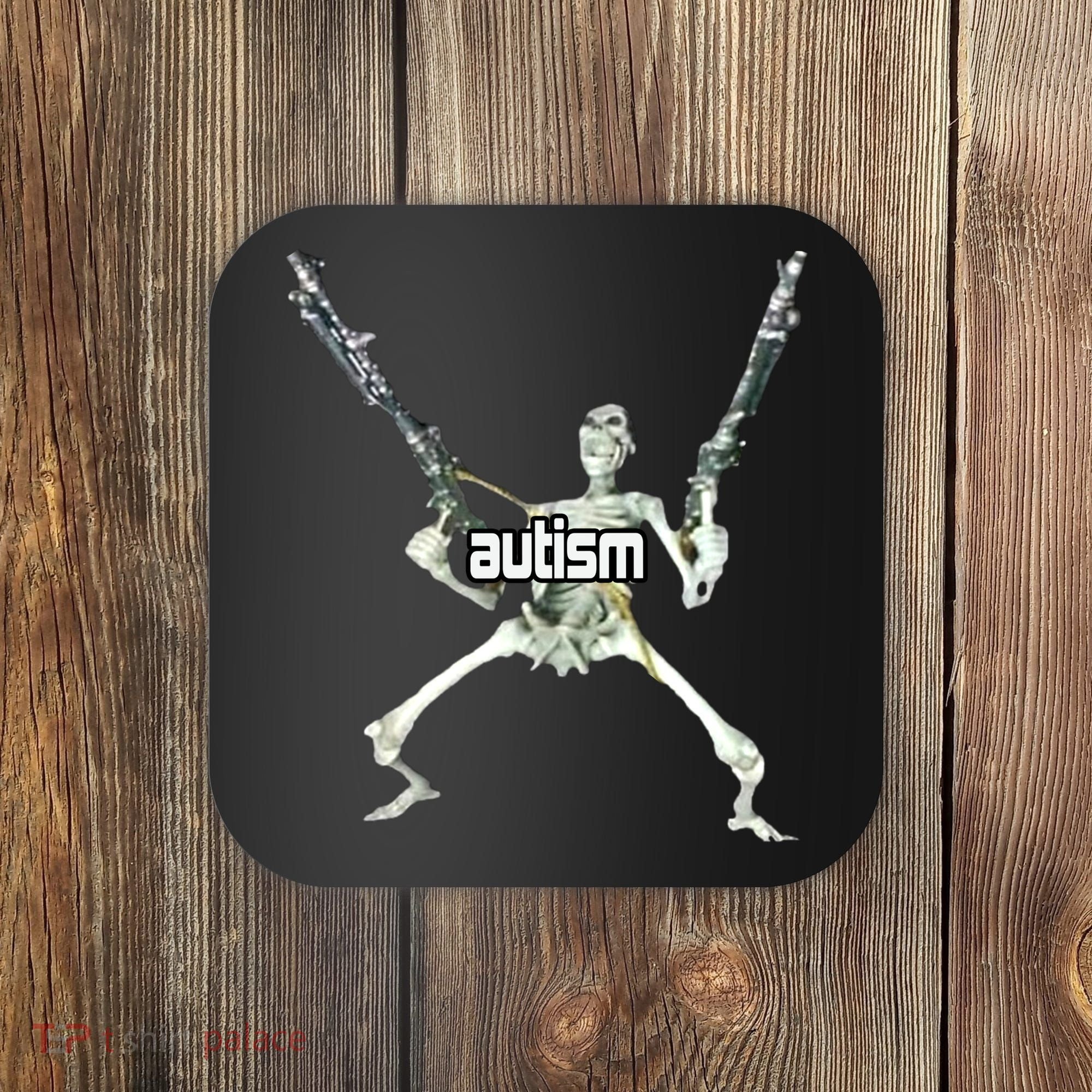 Autism Skeleton With Guns Coaster