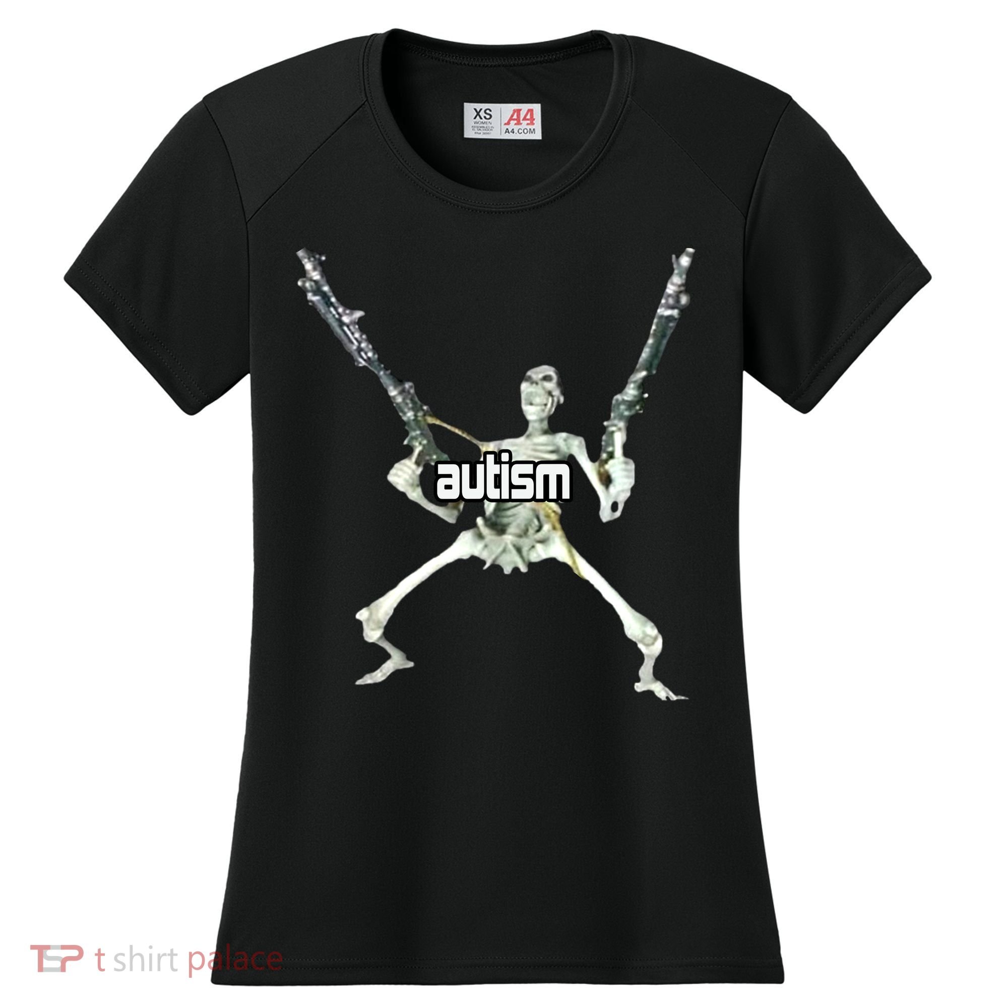 Autism Skeleton With Guns Women's Cooling Performance Crew T-Shirt