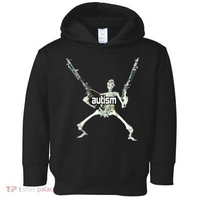 Autism Skeleton With Guns Toddler Hoodie