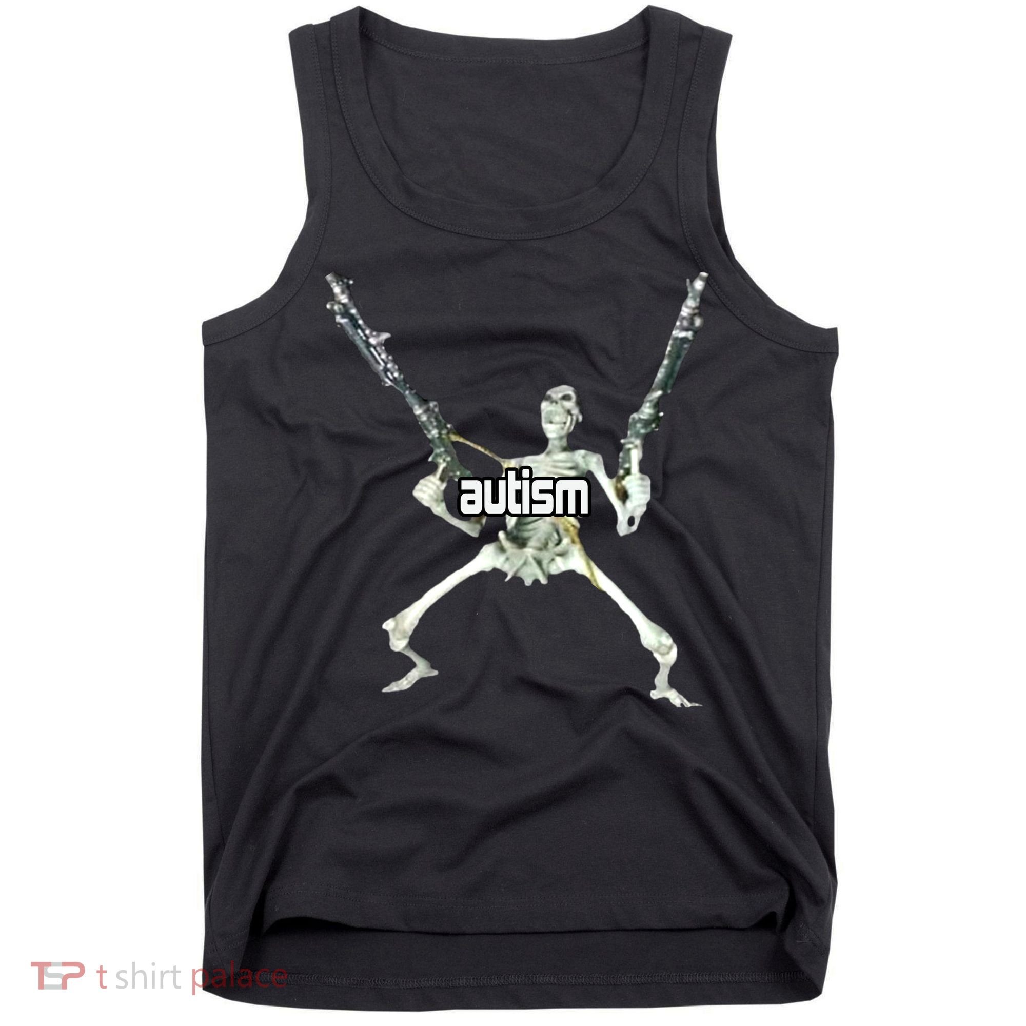 Autism Skeleton With Guns Tank Top