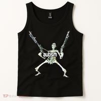 Autism Skeleton With Guns Tank Top thumb 2