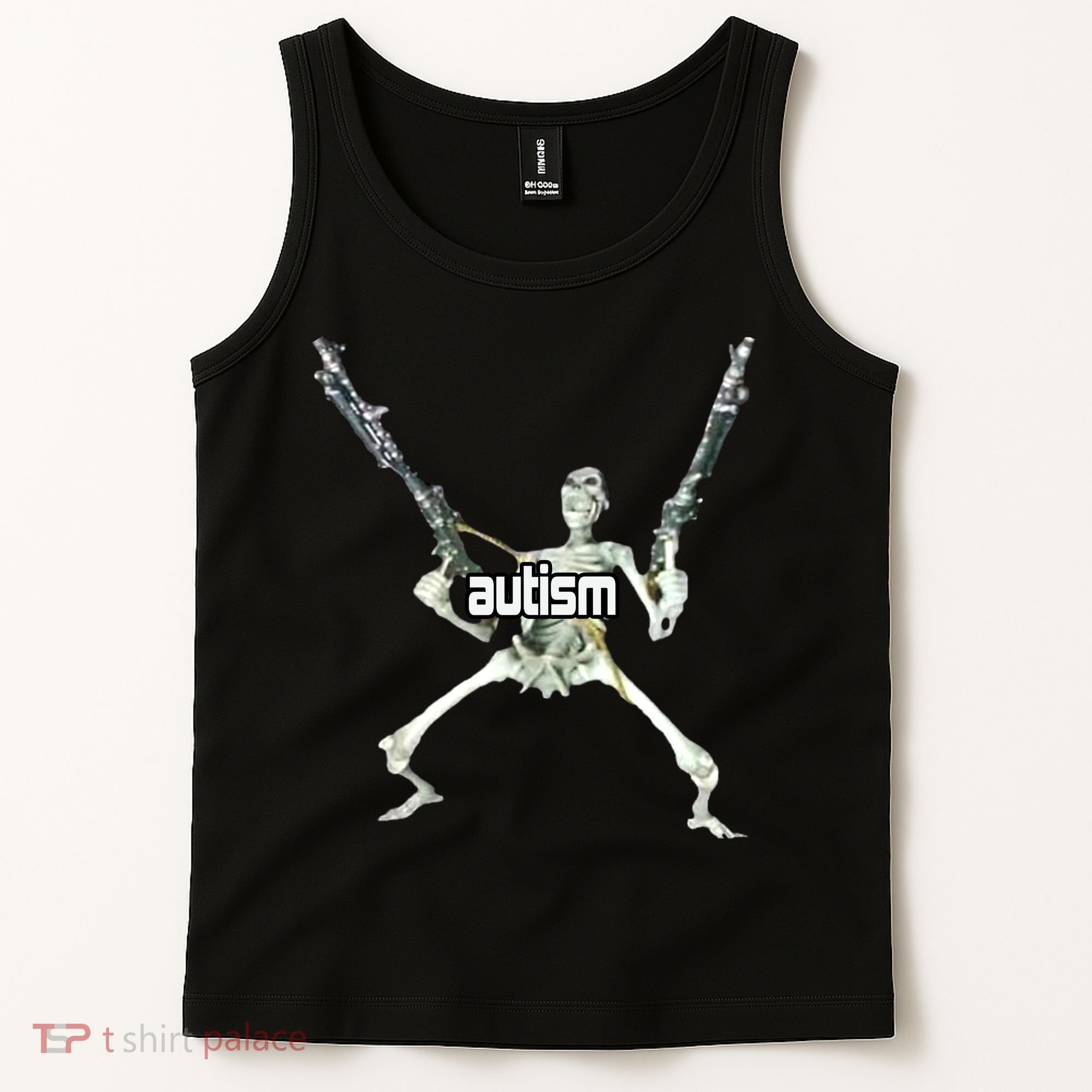 Autism Skeleton With Guns Tank Top