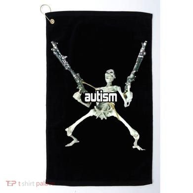 Autism Skeleton With Guns Golf Towel