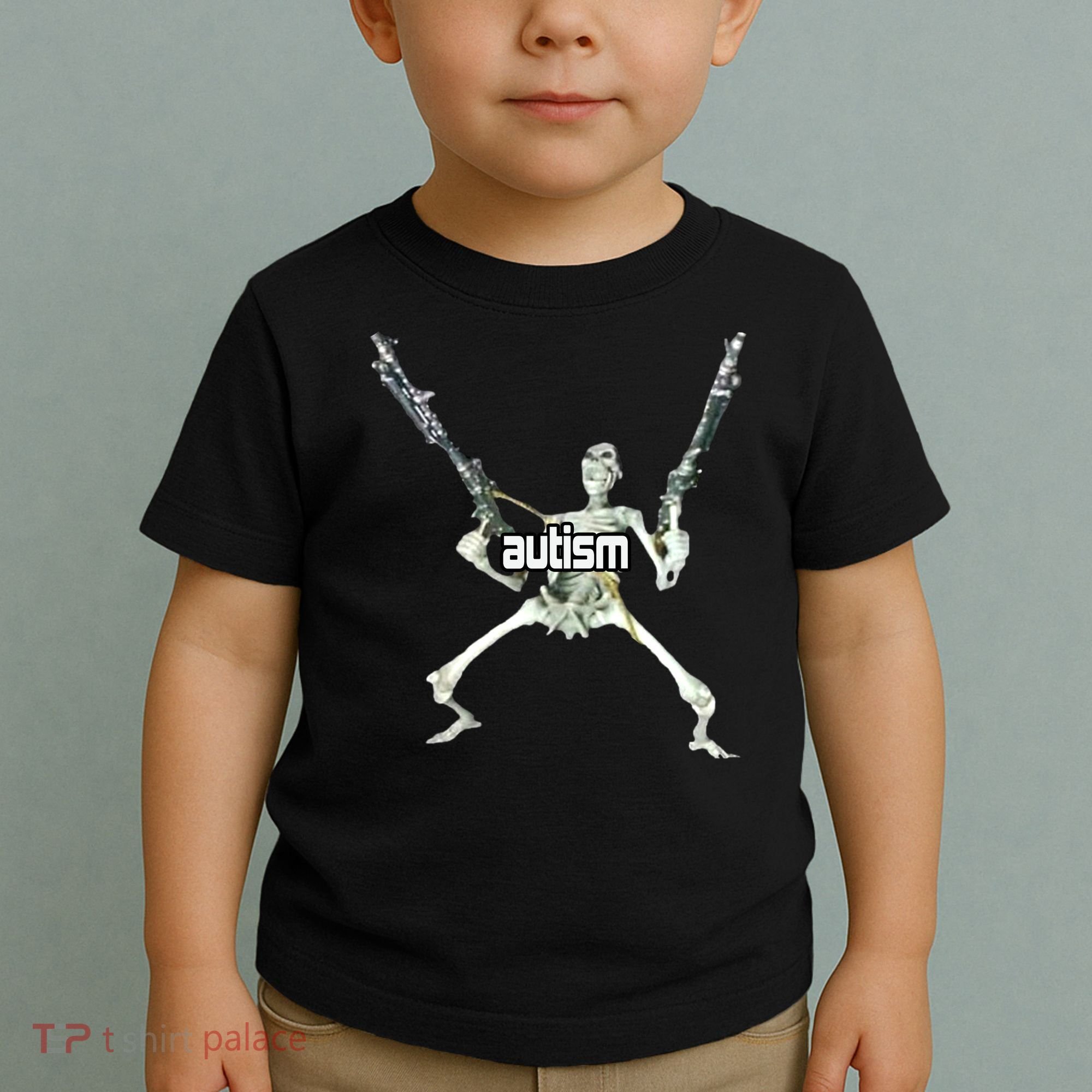 Autism Skeleton With Guns Toddler T-Shirt