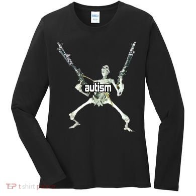 Autism Skeleton With Guns Women's Long Sleeve Shirt