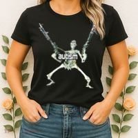 Autism Skeleton With Guns Women's T-Shirt thumb 2
