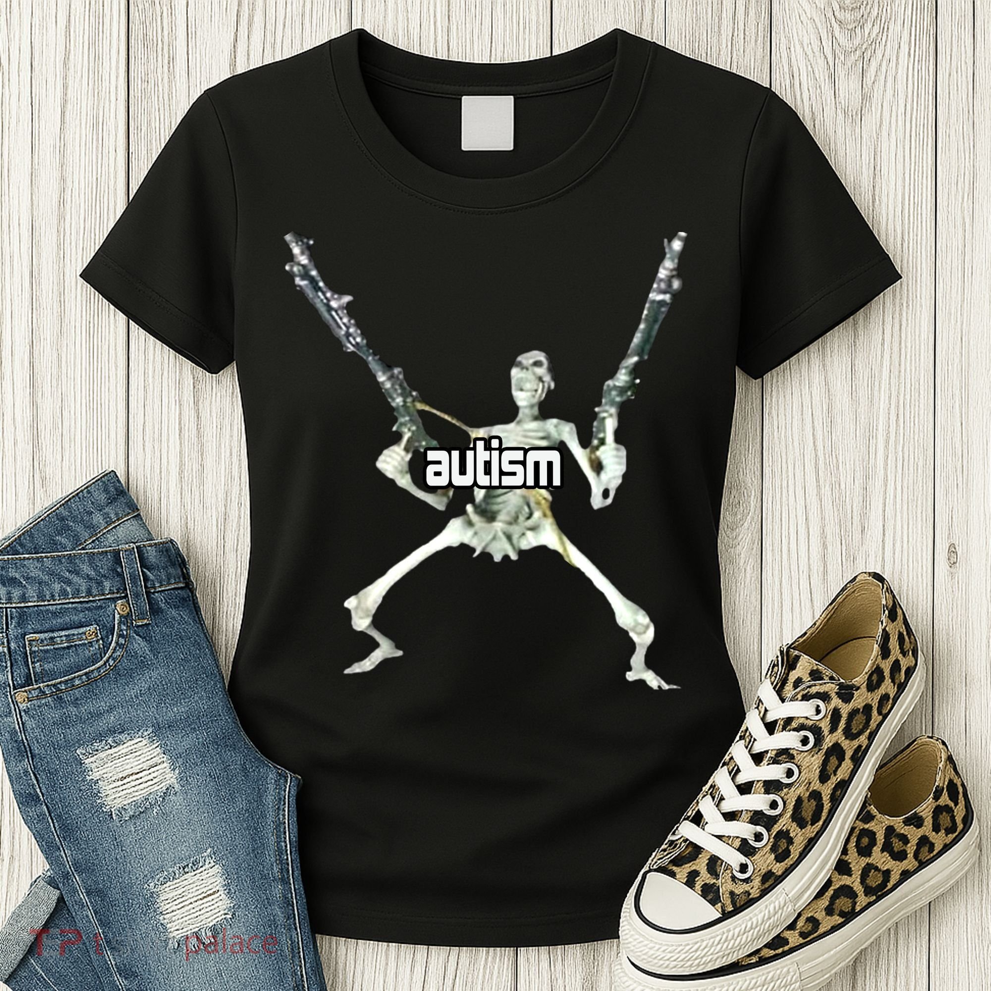 Autism Skeleton With Guns Women's T-Shirt