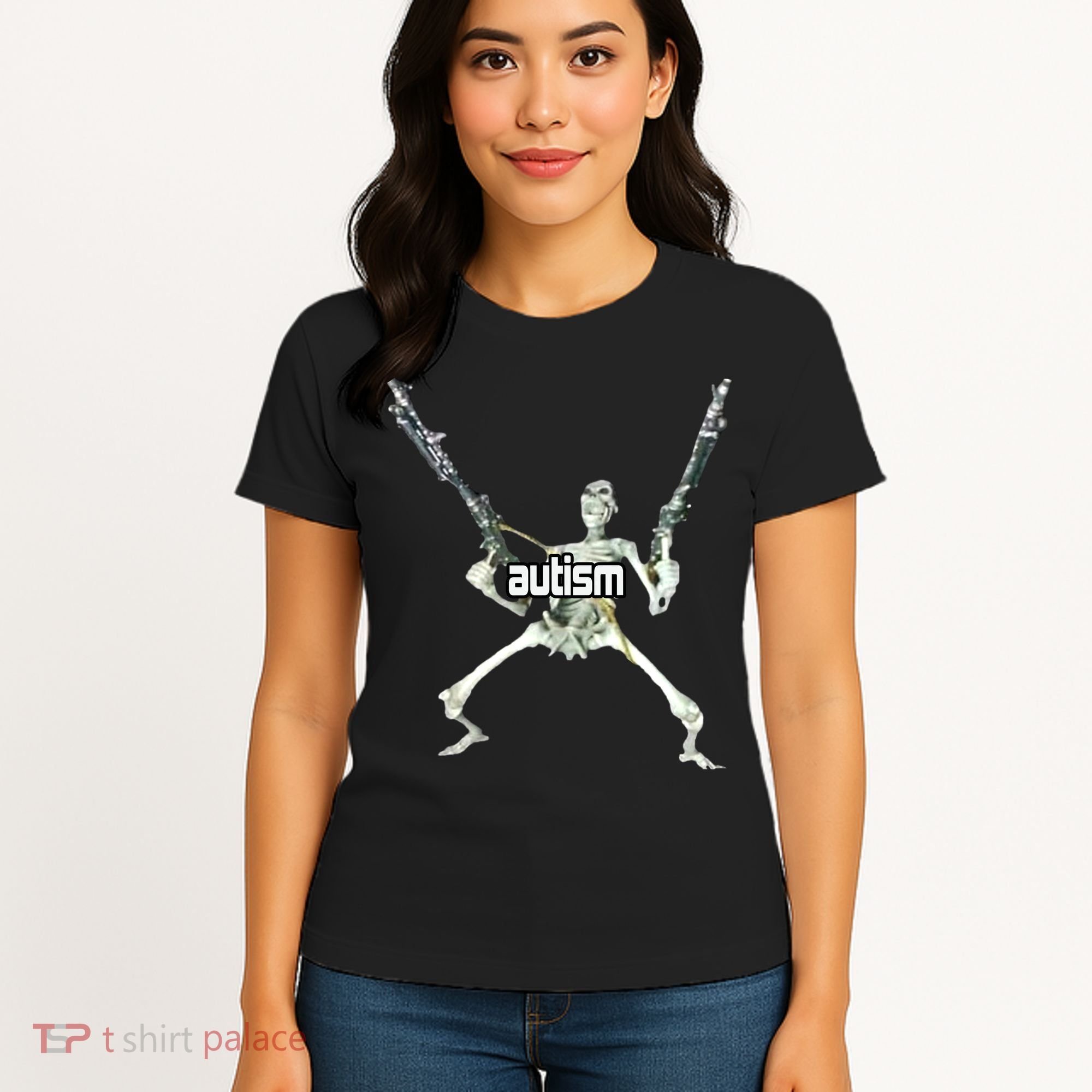Autism Skeleton With Guns Women's T-Shirt