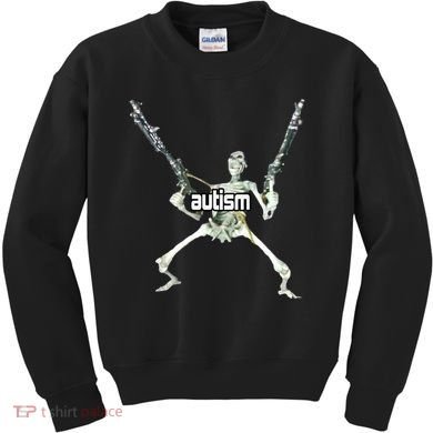 Autism Skeleton With Guns Kids Sweatshirt