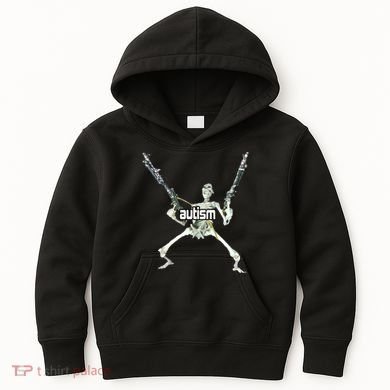Autism Skeleton With Guns Kids Hoodie