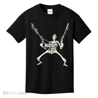 Autism Skeleton With Guns Kids T-Shirt
